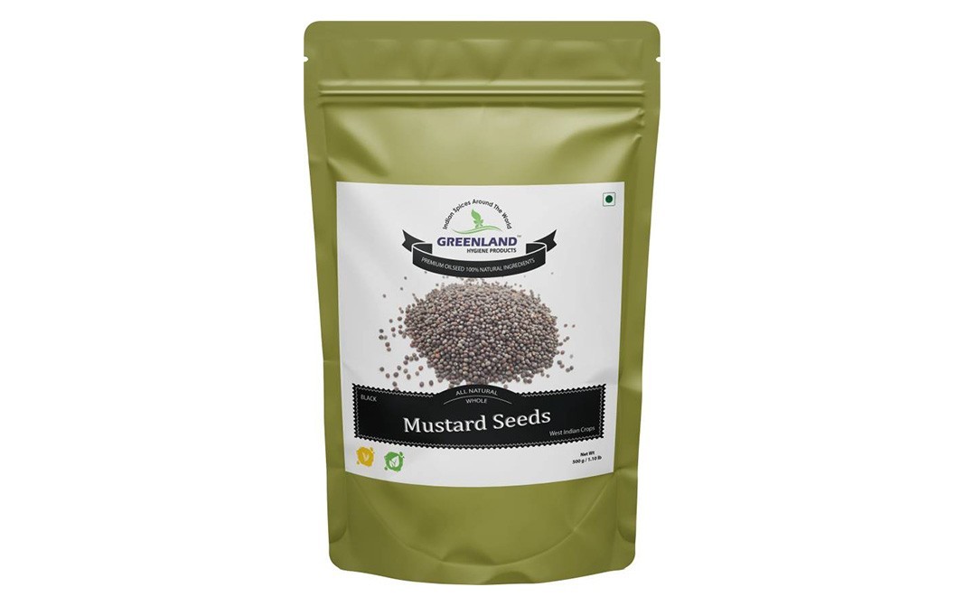 Greenland Black Whole Mustard Seeds   Pack  500 grams